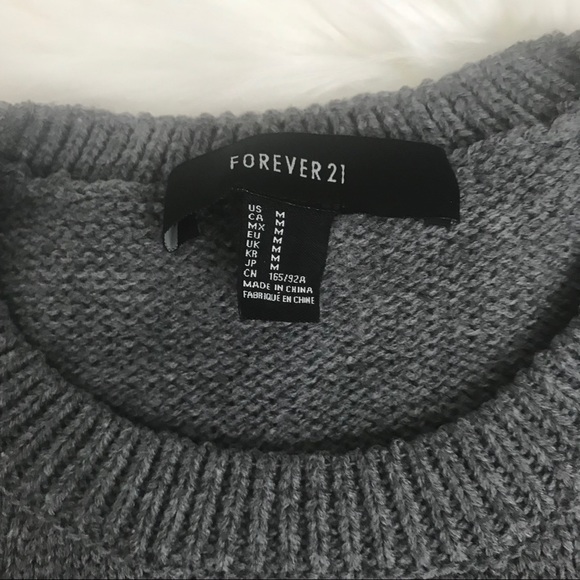 Forever 21 gray knit cropped sweater! - Picture 4 of 6